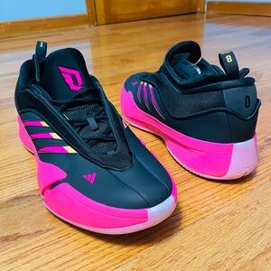 Adidas Dame 9 Miami Heat Vice Black/Shock Pink PE Issue Shoes Men Size 18 JQ7654